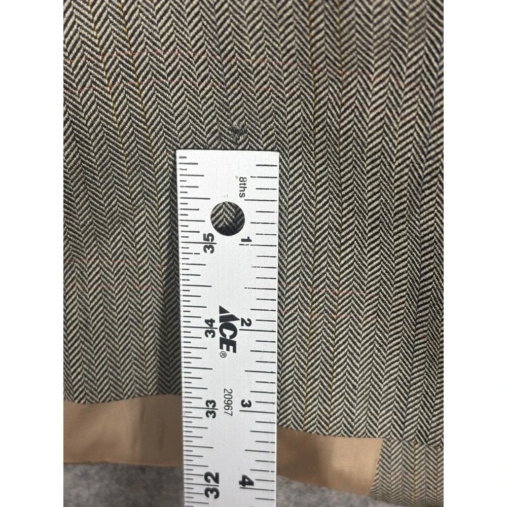 Lauren Ralph Lauren Mens 44R Blazer Grey Herringbone 100% Wool Sport Coat Jacket